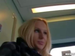 Massive boobs euro coed fucked on train