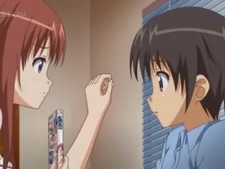 Anime gadis tit seks / persetubuhan dan menggosok besar zakar/batang mendapat yang air mani pada muka /facial