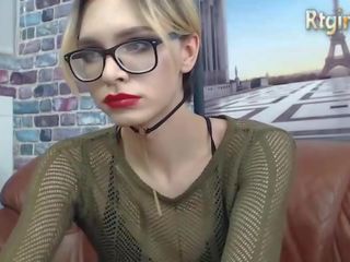 Charming teen femboy in fishnets showing on cam