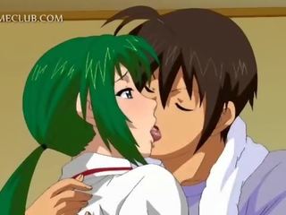 Lustful anime girl eating cock doggy gets cunt