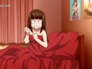 3d hentai flicka blir fittor körd utomhus nudism i säng