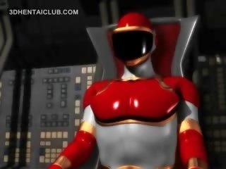 Голям boobed аниме hero супер горещ в стегнат костюм