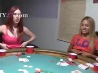 Young girls bayan on poker night